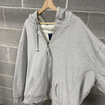 2000s Faded Sherpa Fleece Lined Zip Up Hoodie