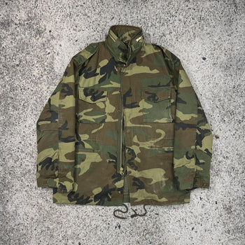 1980S FADED HEAVYWEIGHT LINED OVERSIZED CAMO JACKET