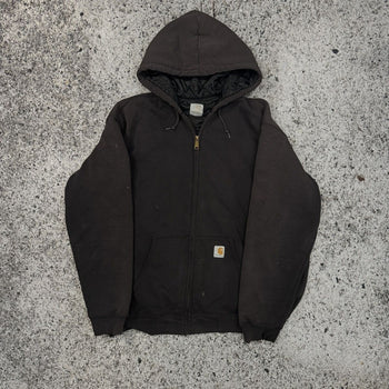 1990s CARHARTT THRASHED FADED LINED HEAVYWEIGHT ZIP UP