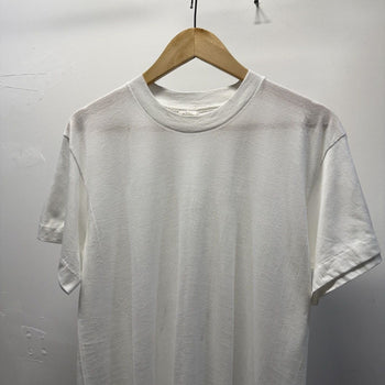 Vintage 1980s Blank White Tee Paper Thin