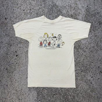 Camiseta raglán fina de papel desteñido de Peanuts de los años 70