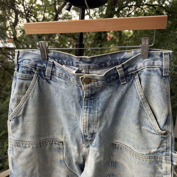 2000s Carhartt Faded Repaired Denim Double Knee Pants