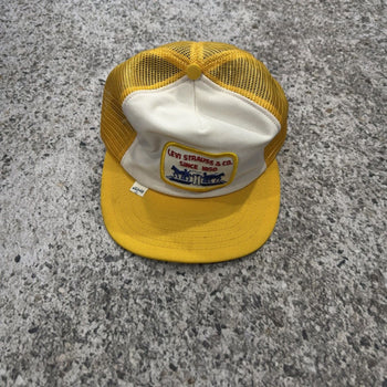 1970s Levi's Yellow Logo White Tab Trucker Hat