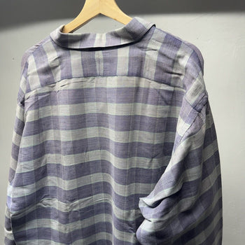 1990s Polo Ralph Lauren Plaid Striped Lowell Shirt Silk Cotton