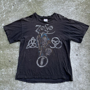 1980s LED ZEPPELIN ZOSO THRASHED DISTRESSED FADED TEE