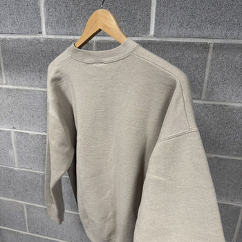 1990s Faded Blank Tan Boxy Wide Sweatshirt