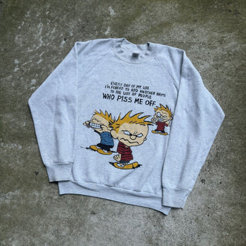 1990s CALVIN & HOBBES PISS ME OFF CREWNECK