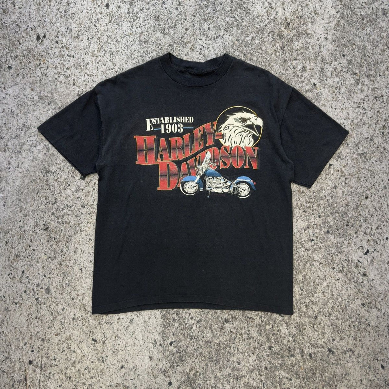 1990年代のハーレーダビッドソン フェードTシャツ