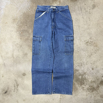 2000s FUSE BAGGY WIDE LEG DENIM CARGO POCKET SKATER JEANS