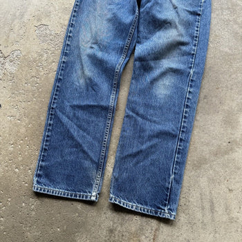 1990S LEVI’S 505 MADE IN USA FADED STRAIGHT LEG DENIM JEANS