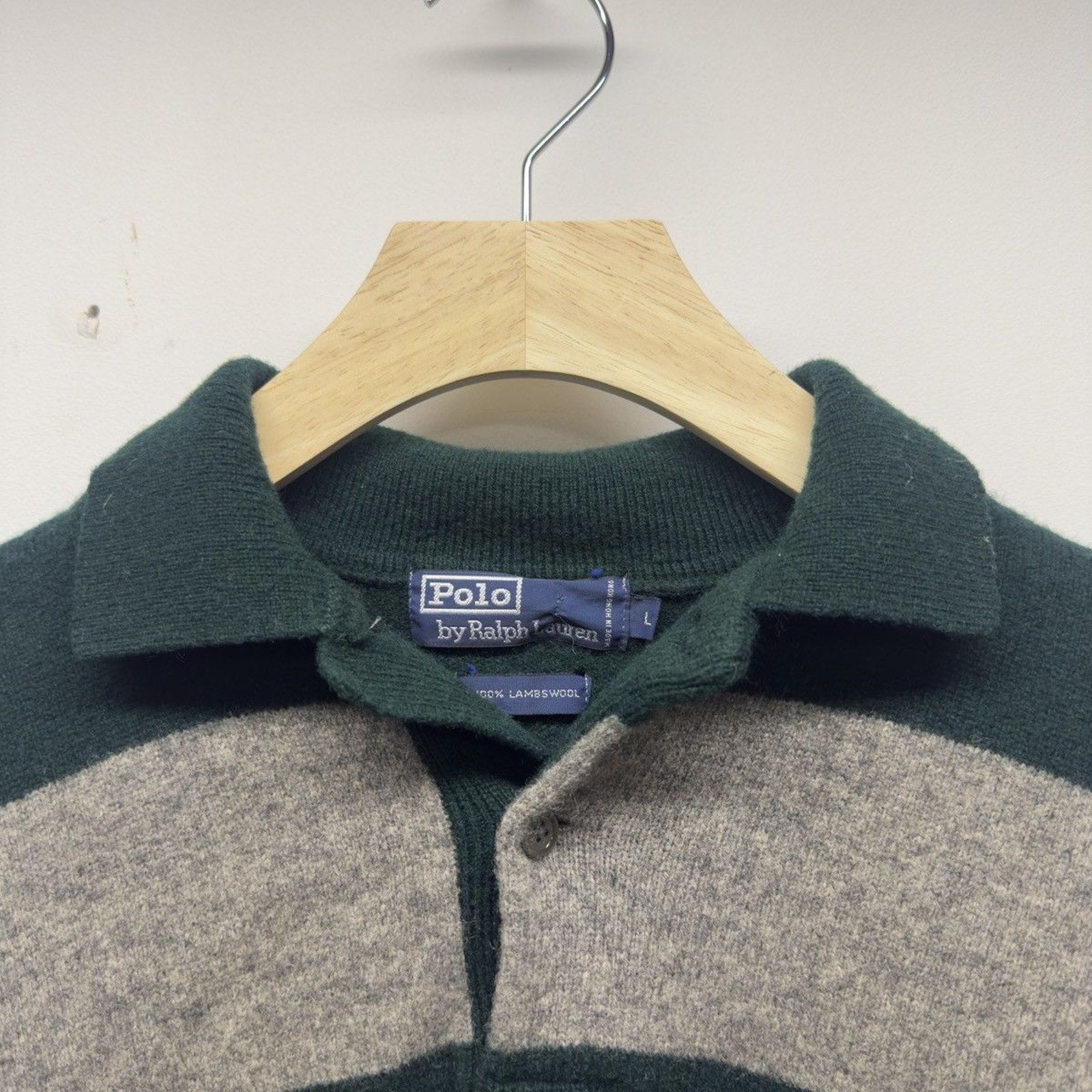 Vintage 2000s Polo Ralph Lauren Striped Lambswool Sweater
