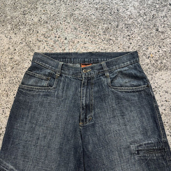 Pantalones cortos vaqueros estilo skater con bolsillos cargo de Kikwear, años 2000, Y2K