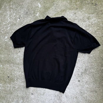 STUSSY CLASSIC BLACK POLO KNIT SWEATER