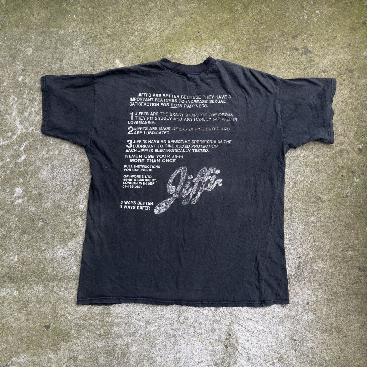 1980s/1990s JIFFI CONDOMS FADED SEX TEE