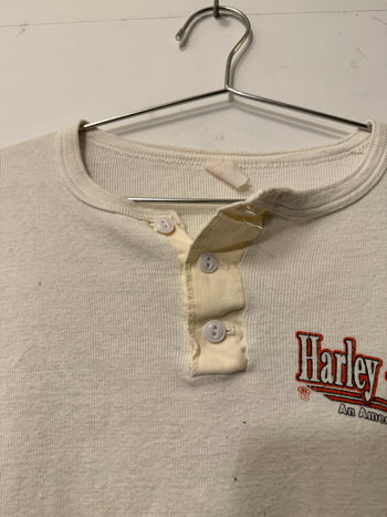 1980s HARLEY DAVIDSON THRASHED FADED LONGSLEEVE THERMAL TEE