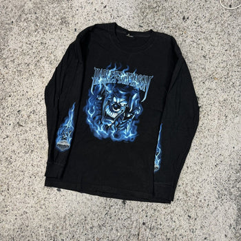 2000s Harley Davidson California Blue Clown Flame Longsleeve