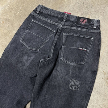 2000S DEF JAM BAGGY WIDE LEG BLACK DENIM SKATER JEANS