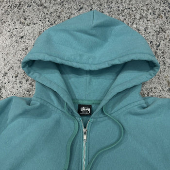 STUSSY SPORT BLUE DOT LOGO ZIP UP HOODIE