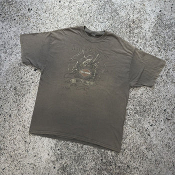 Camiseta con el dragón descolorido de Harley Davidson de los años 2000