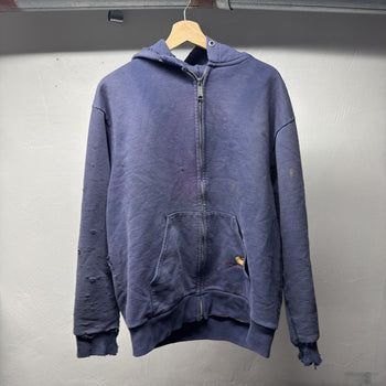 1990s Carhartt Faded Distressed Thermal Lined Zip Up Hoodie