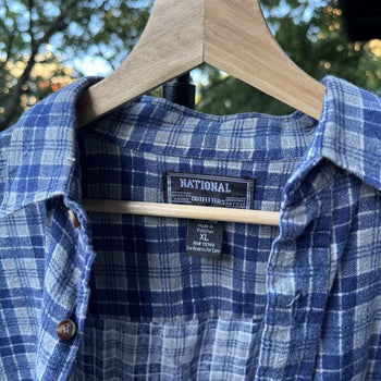 1990s Faded Plaid Flannel Shirt