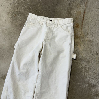 1980s DICKIES WHITE PAINTER CANVAS CARPENTER PANTS