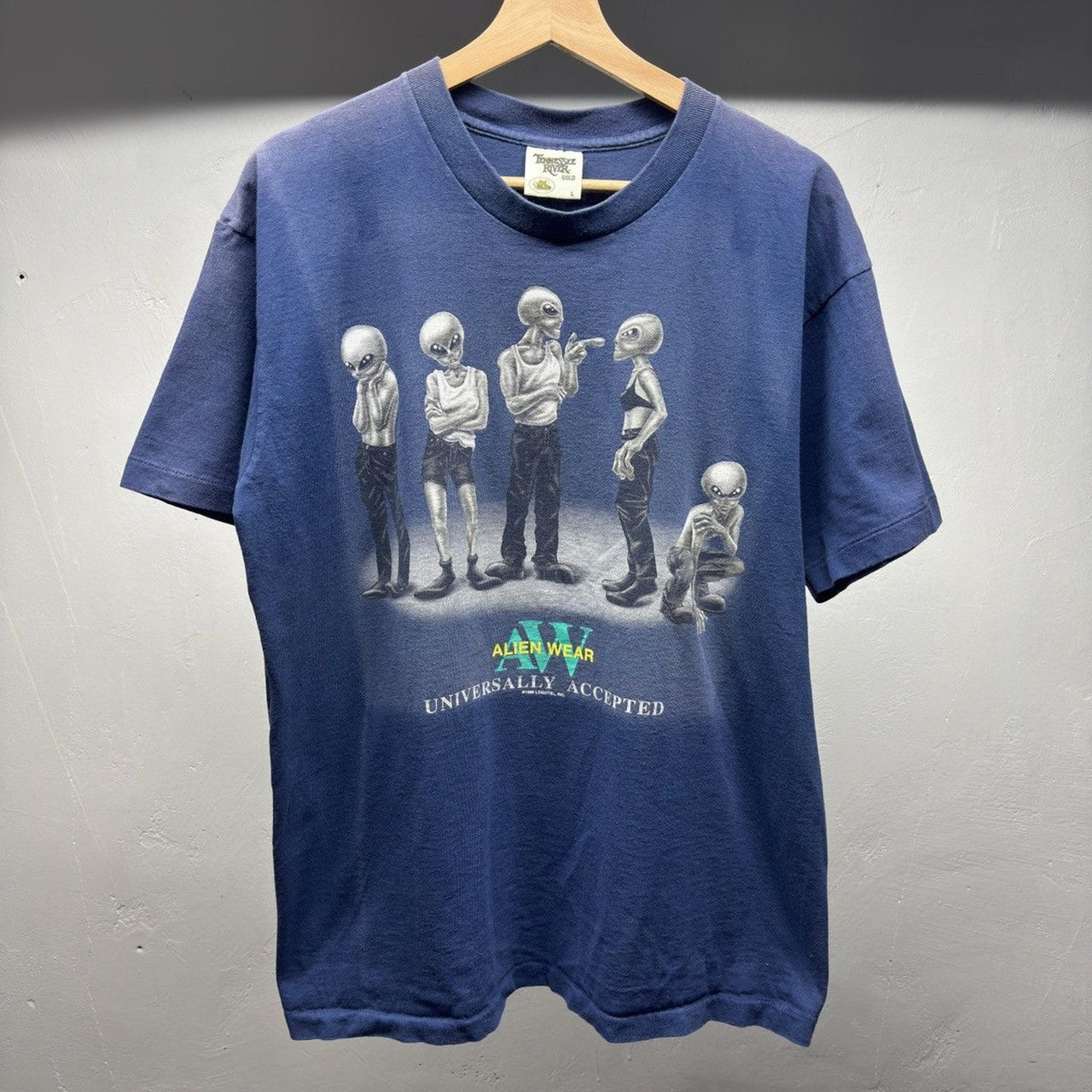 1990s Alienwear Faded Alien Tee