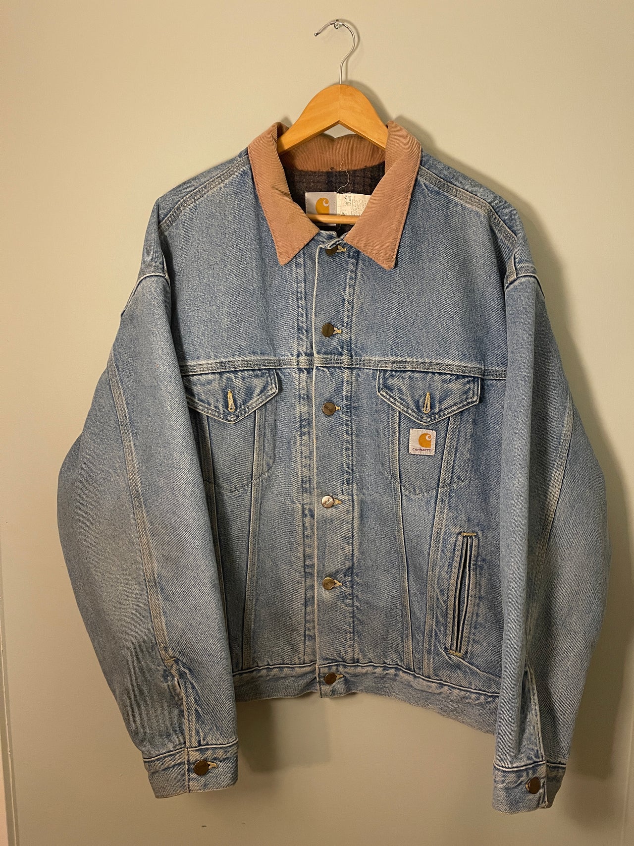 1990s CARHARTT BLANKET LINED DENIM TRUCKER JACKET