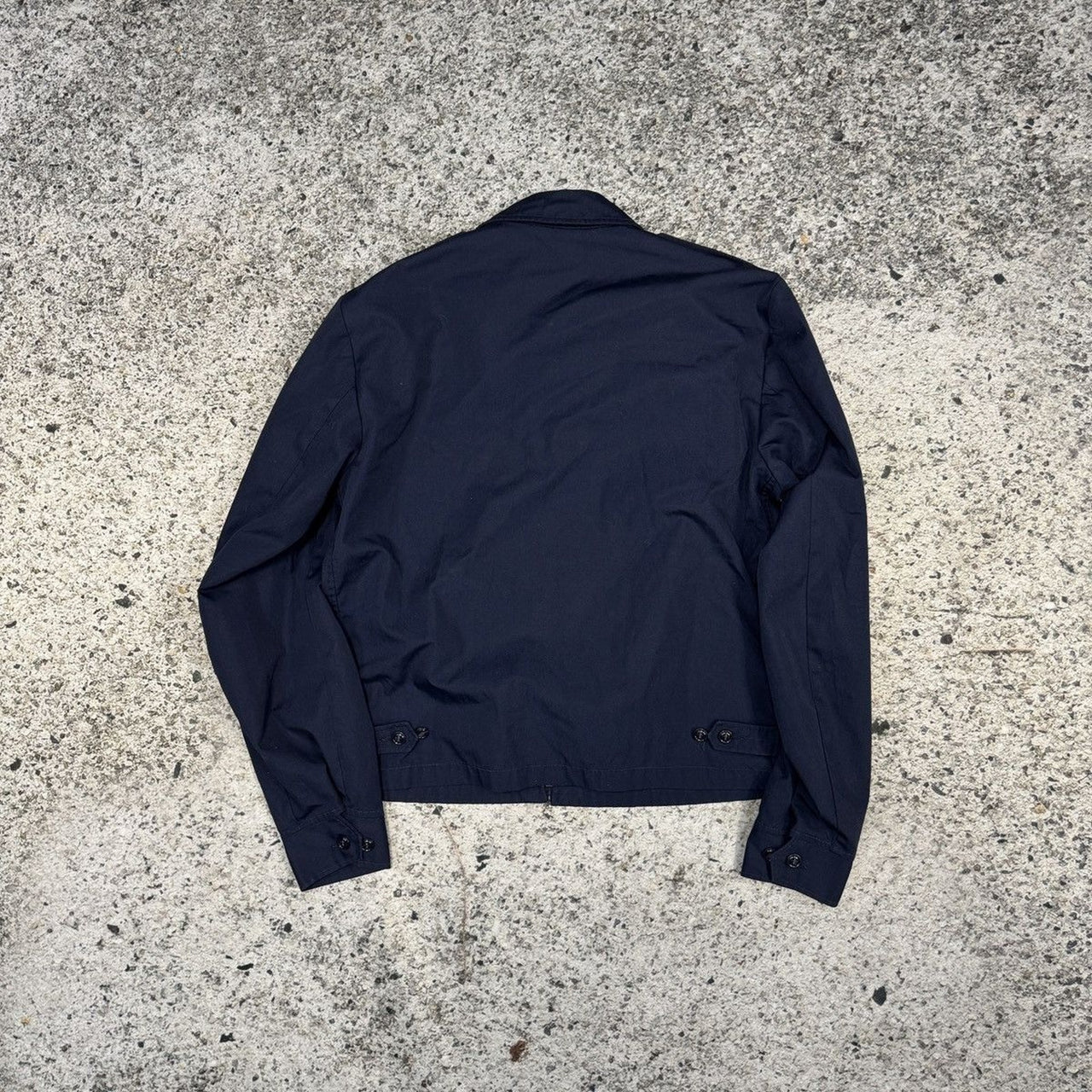 Chaqueta de trabajo con cremallera de mecánico de garaje descolorida de los años 80