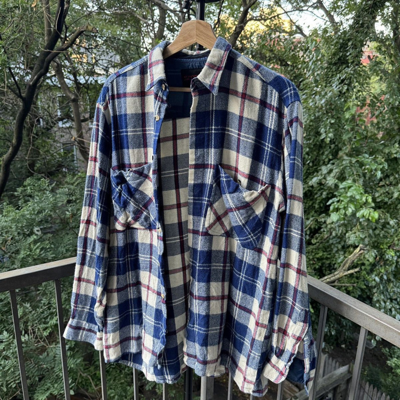 1990s Faded Plaid Flannel Shirt