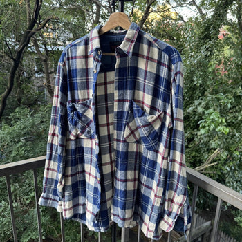 1990s Faded Plaid Flannel Shirt