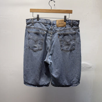 Vintage 1990s Levi's 550 Orange Tab Denim Shorts Grunge Faded