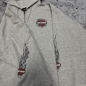 2000S HARLEY DAVIDSON FLAME ZIP UP HOODIE