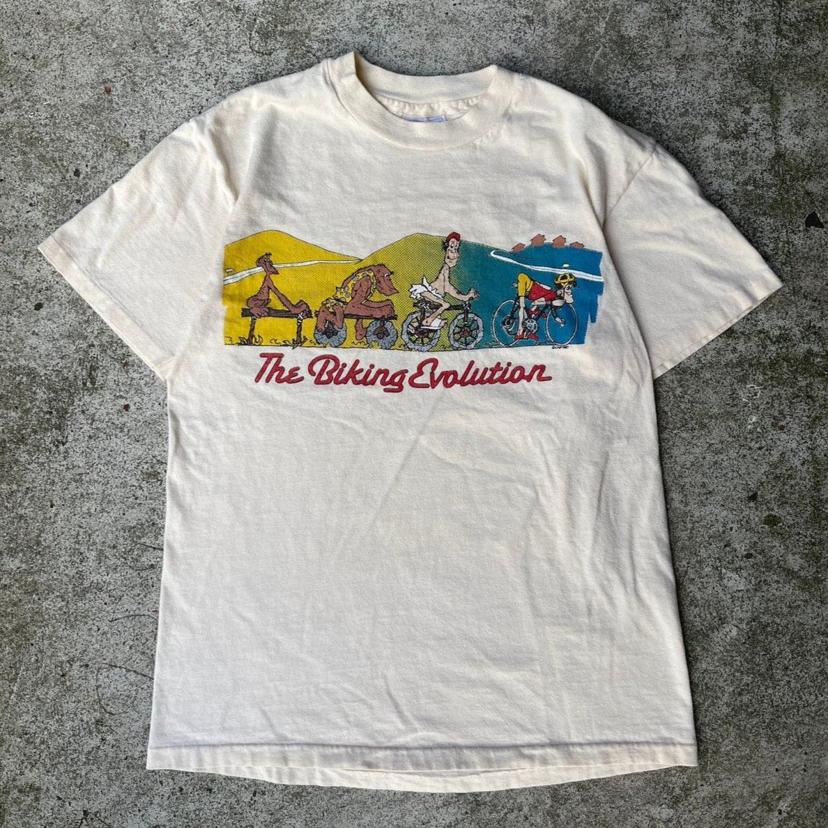 1980s THE BIKING EVOLUTION CARTOON TEE