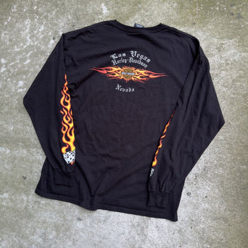 2000S HARLEY DAVIDSON DICE FLAMES LAS VEGAS LONGSLEEVE TEE