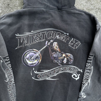 VINTAGE WEST COAST CHOPPERS THRASHED FADED DISTRESSED HOODIE