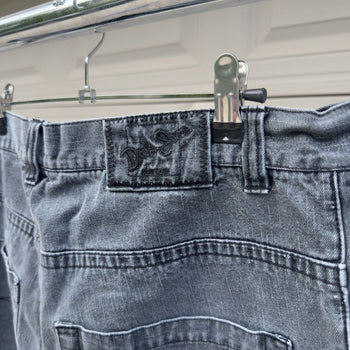 2000s Y2K Faded Thrashed Distressed Black Skater Shorts