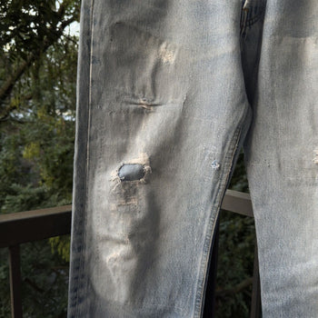1990s Levi's 501xx Thrashed Repaired Cropped Jeans - Made in USA