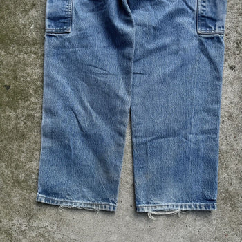 1990s THRASHED FADED MADE IN USA WORKWEAR CARPENTER DENIM JEANS