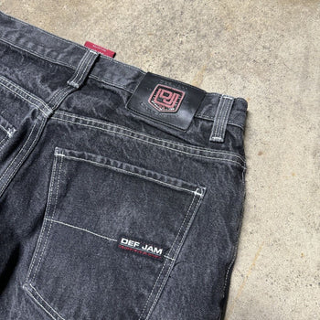 2000S DEF JAM BAGGY WIDE LEG BLACK DENIM SKATER JEANS