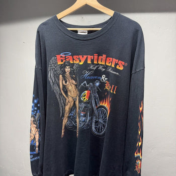 2000s Easyriders Heaven or Hell Flame Longsleeve Tee
