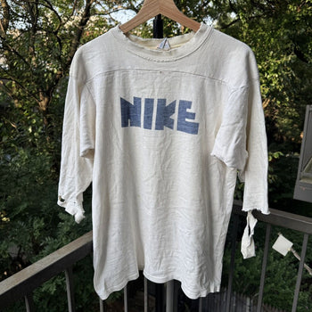 1970s Nike Block Logo Thrashed Faded Distressed Shirt Grunge