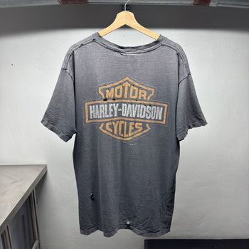 1990s Harley Davidson Thrashed Faded Distressed Tee