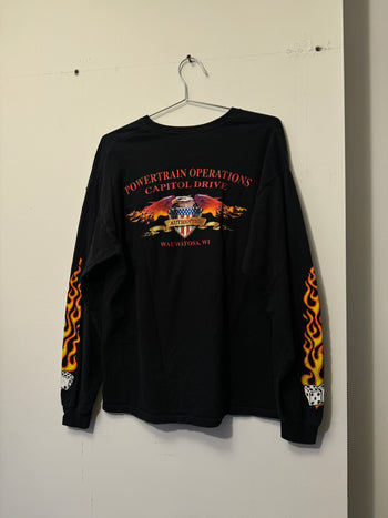 2000S HARLEY DAVIDSON DICE FLAME LONGSLEEVE TEE