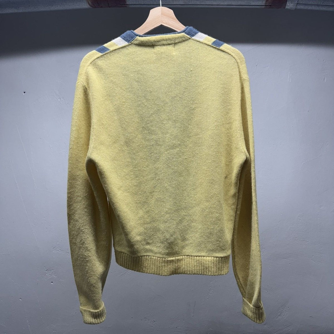 1970s Faded Orlon Acrylic Vertical Striped Cardigan Sweater