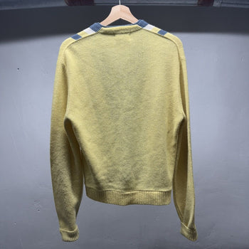 1970s Faded Orlon Acrylic Vertical Striped Cardigan Sweater