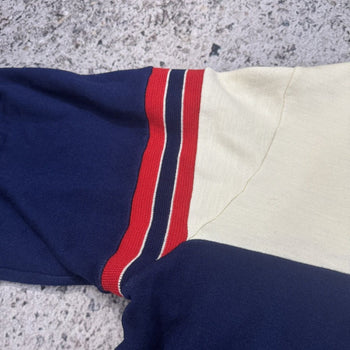 1980s Cotton Acrylic Striped Zip Up Track Jacket