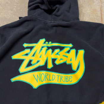 STUSSY WORLD TRIBE BLACK HOODIE