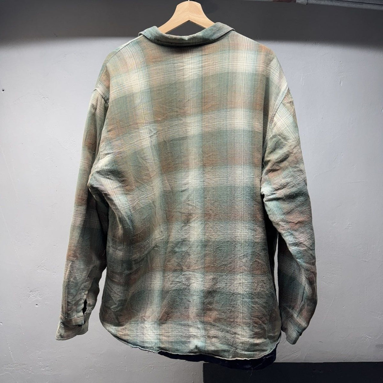 2000s Faded Quilted Plaid Grunge Flannel Jacket Shirt