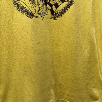 Vintage 1980s Faded Pale Yellow Short Track Racing Tee